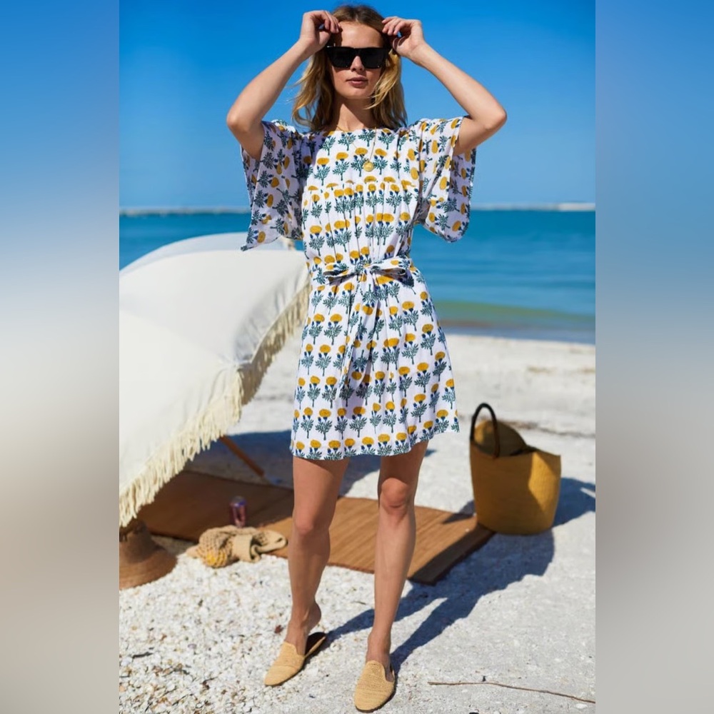 Emerson Fry India Collection Basalie Mini Dress Yellow Marigolds